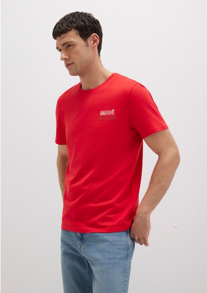 Mavi Jeans Baskılı Kırmızı Tişört 066841-33099