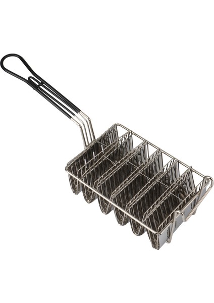 Taco Kızartma Sepeti, Taco Kabuk Kızartması, 6 Kabuk Tutar Derin Kızartma Taco Tutucu Sepeti, Tutma Saplı Taco Tutucu Standı (Yurt Dışından)