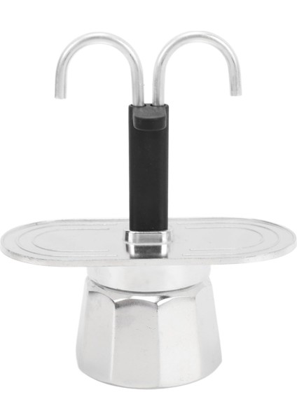 Fincanlık Kahve Makinesi, 100 ml Mini Kahve Potu, Çift Başlıklı Alüminyum Ocak Üstü Espresso Makinesi, Ev, Kafe, Ofis Kullanımı Için (Yurt Dışından)