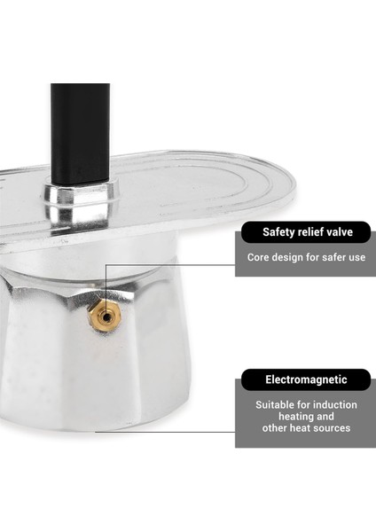 Fincanlık Kahve Makinesi, 100 ml Mini Kahve Potu, Çift Başlıklı Alüminyum Ocak Üstü Espresso Makinesi, Ev, Kafe, Ofis Kullanımı Için (Yurt Dışından) modelleri