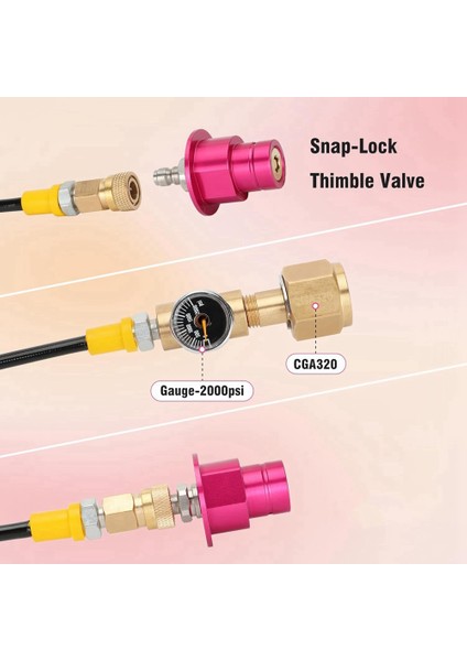 Terra Duo Art Gaia Aqua Fizz Serisi (60 Inç) Için Soda Makinesi Co2 Adaptörü Hızlı Bağlantı Adaptörü Hortumu CGA320 Vanası Için (Yurt Dışından) fırsatları