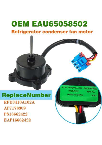 EAU65058502 EAU64843805 RFD3410A102A Lg Buzdolabı Kondansatör Fan Motoru AP7178309 PS16662422'YI Değiştirin (Yurt Dışından) indirimleri