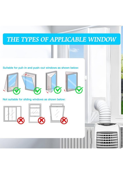5.1/5.9 Inç Evrensel Bağlantı Elemanı ile Taşınabilir Klima Pencere Contası, 300 cm (118 Inç) Su Geçirmez Taşınabilir Klima Pencere Contası (Yurt Dışından) fırsatları