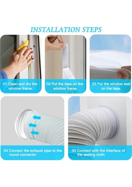 5.1/5.9 Inç Evrensel Bağlantı Elemanı ile Taşınabilir Klima Pencere Contası, 300 cm (118 Inç) Su Geçirmez Taşınabilir Klima Pencere Contası (Yurt Dışından) indirimleri
