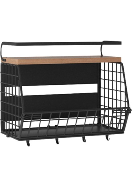 Ahşap Kapaklı Buzdolabı Için Manyetik Raf, Buzdolabı Için Baharat Rafı, Mutfak Düzenlemesi Için 4 Kancalı Meyve Sepeti (Yurt Dışından)