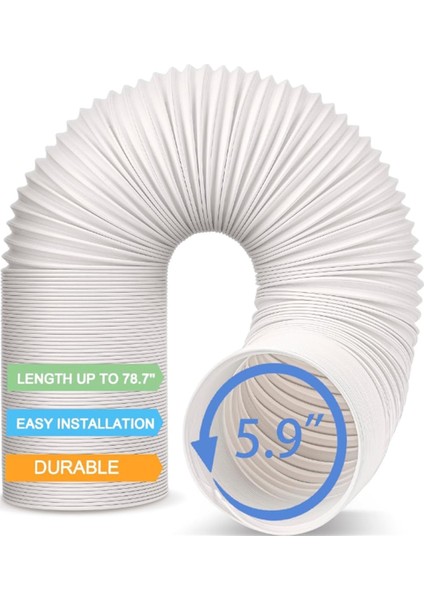 Klima Hortumu, Taşınabilir Egzoz Havalandırma Hortumu, 5,9 Inç Çap, Saat Yönünün Tersine Dönen Ac Hortumu, Ac Egzoz Hortumu (Yurt Dışından) fiyatları