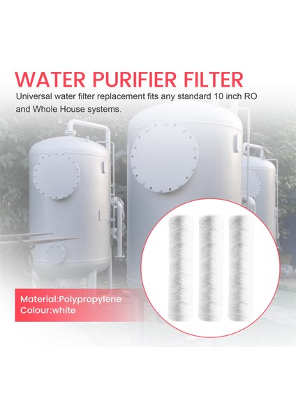 3 Adet Su Arıtma Cihazı 10 Inç Ip Sarma Filtre Kartuşu 5 Mikrometre Pp Pamuk Filtre Tortu Filtresi (Yurt Dışından) fırsatları