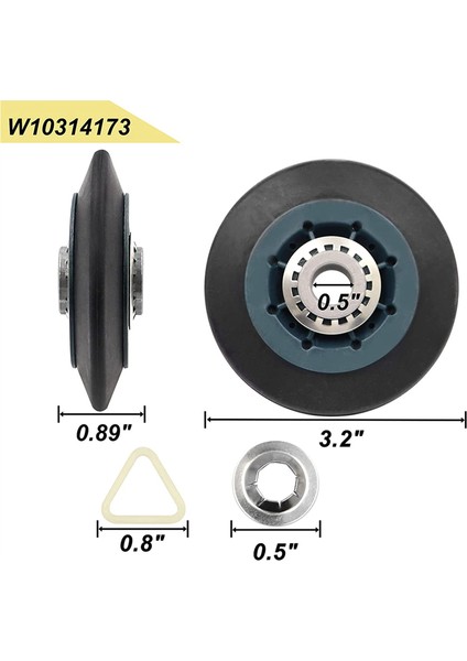 WPW10314173 Silindir Tambur Destek Kiti Kurutma Makinesi Parçalarıyla Uyumlu Kurutma Makinesi Için 4'lü Paket W10314173 Kurutma Makinesi Silindiri Yedek Parçası (Yurt Dışından) fiyatları