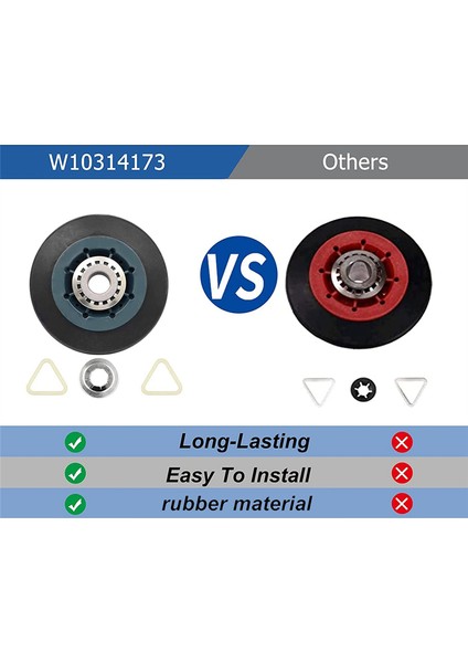 WPW10314173 Silindir Tambur Destek Kiti Kurutma Makinesi Parçalarıyla Uyumlu Kurutma Makinesi Için 4'lü Paket W10314173 Kurutma Makinesi Silindiri Yedek Parçası (Yurt Dışından) fırsatları