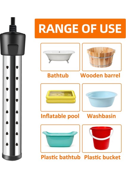Daldırma Su Isıtıcısı, Anahtar Kontrollü 1500W Havuz Isıtıcısı, Akıllı Sıcaklık Kontrollü Küvet Isıtıcısı Abd Prizi (Yurt Dışından) fırsatları