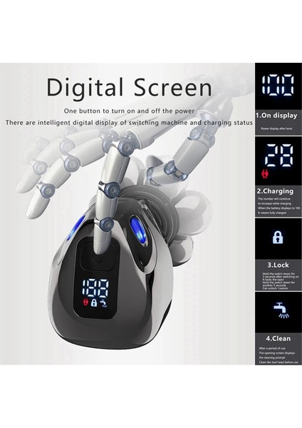 5'i 1 Arada 4d Erkek Kel Elektrikli Tıraş Makinesi 7 Yüzen Bıçak Sakal Burun Kulak Kılı Düzeltici Erkek Yüz Temizleme Fırçası (Yurt Dışından) indirimleri