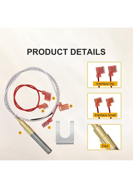 100112328 Termopil Montajı 21 Inç Gazlı Su Isıtıcısı ile Uyumlu, 750 Milivolt Termopil Değiştirme Kiti (Yurt Dışından) fiyatları