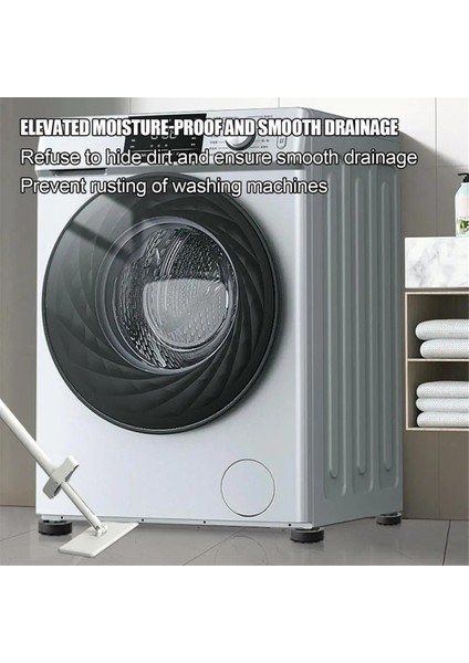 Çamaşır Makinesi Titreşim Önleyici Pedler Gürültü Azaltıcı Titreşim Önleyici Mat Çamaşır Makinesi Ayak Pedleri Elastik Çamaşır Makinesi Sabitleyici Pedler (Yurt Dışından)