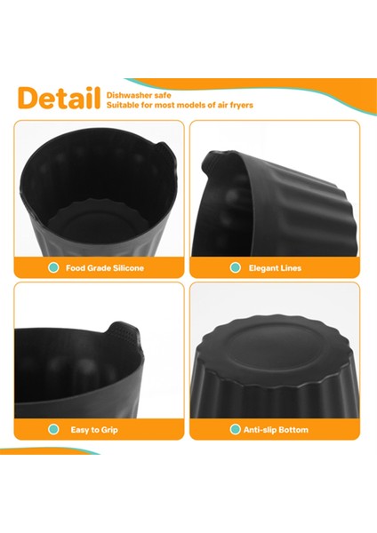 Adet Air Fryer Yumurta Kapları Yeniden Kullanılabilir Yapışmaz Silikon Yumurta Isırığı Kalıbı (Yurt Dışından) fiyatları