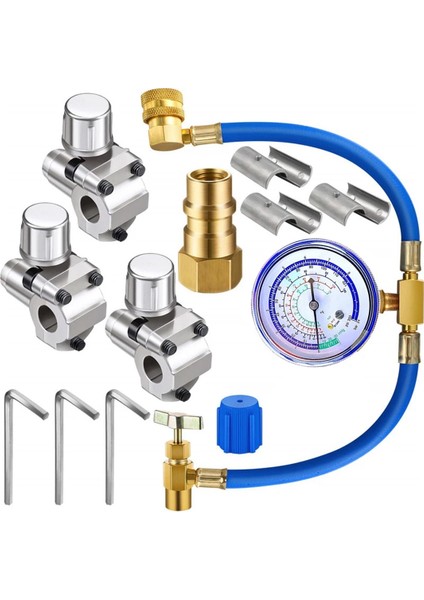 Klima Soğutma Sistemi Için Freon Dolum Hortumu, Ölçüm Kiti R134A R12 R22, BPV31 Delme Musluk Vanası ile (Yurt Dışından)