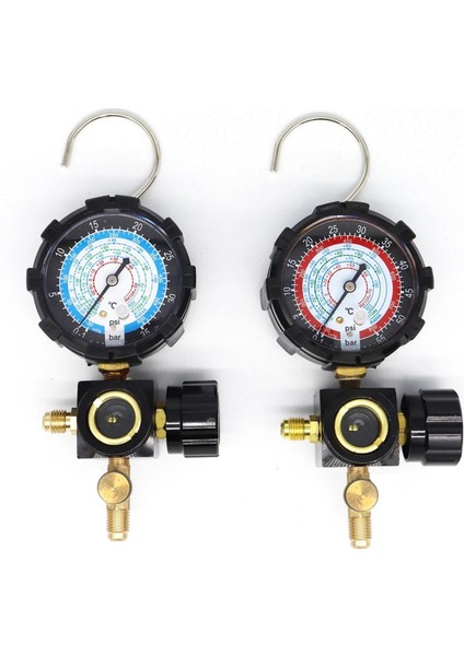 R134A Düşük Taraf Basınç Göstergesi R410A R22 R404A Klima Soğutucu Akışkan Şarjı Için Tek Manifoldlu Gösterge Yüksek (Yurt Dışından) indirimleri