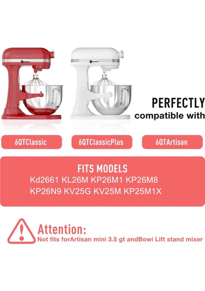 Kitchenaid Stand Mikserler Için 6qt Paslanmaz Çelik Mikser Kabı, Saplı 6qt Eğimli Kafa Mikseri Için Kitchenaid Karıştırma Kabı (Yurt Dışından) indirimleri
