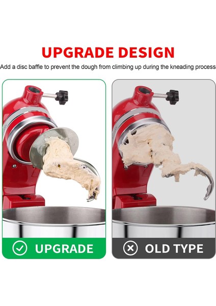 Kitchenaid Stand Mikseri Için Paslanmaz Çelik Spiral Hamur Kancası, Eğimli Kafa Stand Mikserleri Için 4,5-5 Qt Karıştırma Kabına Uyar (Yurt Dışından) fırsatları