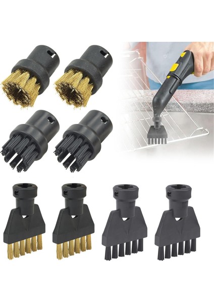 Karcher Sc1 Sc2 Sc4 Sc5 Için 8 Adet Buharlı Temizleyici Aksesuarları, Fırça Bağlantı Seti, Yuvarlak Fırça Setleri, Düz Fırça Başlıkları (Yurt Dışından) fiyatları