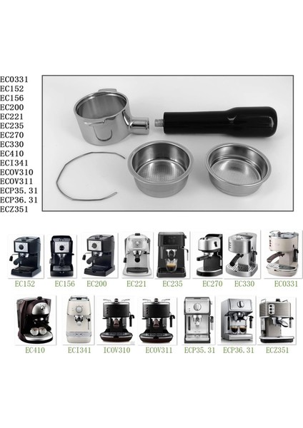 Delonghi ECO310 / ECP35.31 / ECP3631 Için 2 Filtre Sepetli 51 mm Dipsiz Portafilter (Yurt Dışından) fırsatları