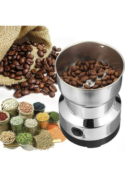 Kahve Öğütücü Elektrikli Taşınabilir Ev Tipi Biber Baklagiller Çekirdek Öğütme Makinesi Paslanmaz Çelik Mutfak Tahıl Doğrayıcı Ab Fişi (Yurt Dışından) fırsatları