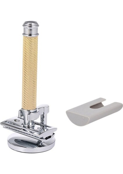 Altın Ayarlanabilir Çift Kenarlı Klasik Güvenlikli Tıraş Bıçağı Erkek Tıraş Bıçağı Taban Kesici Başlıklı (Yurt Dışından)