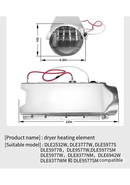 CDE3379WD, CDE3379WN Için 5301EL1001 Kurutma Makinesi Isıtma Elemanı Grubu (Yurt Dışından) indirimleri