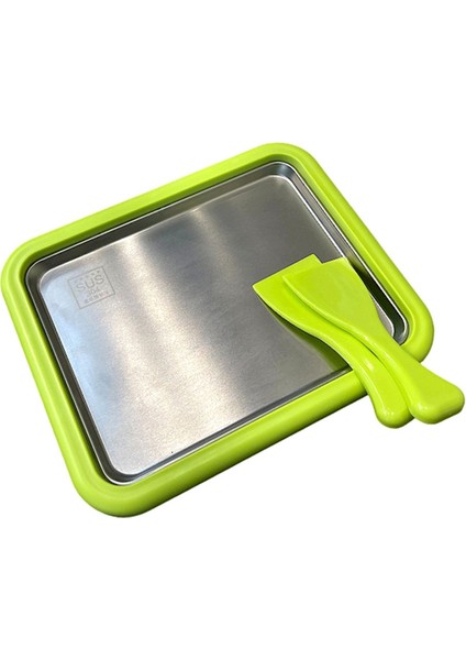 Paslanmaz Çelik Dondurulmuş Yoğurt Makinesi, 2 Spatulalı Anında Yuvarlanan Buzlu Yoğurt Makinesi, Dondurma Meyveli Şerbet Yeşil (Yurt Dışından)