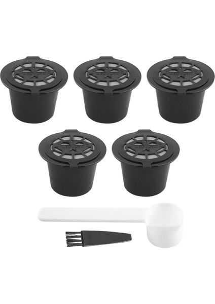 Nespresso Kahve Makineleri ve Kahve Kaşığı Fırçası ile 5 Yeniden Kullanılabilir Nespresso Kapsülü, Yeniden Doldurulabilir Kahve Kapsülü Filtresi (Yurt Dışından) modelleri