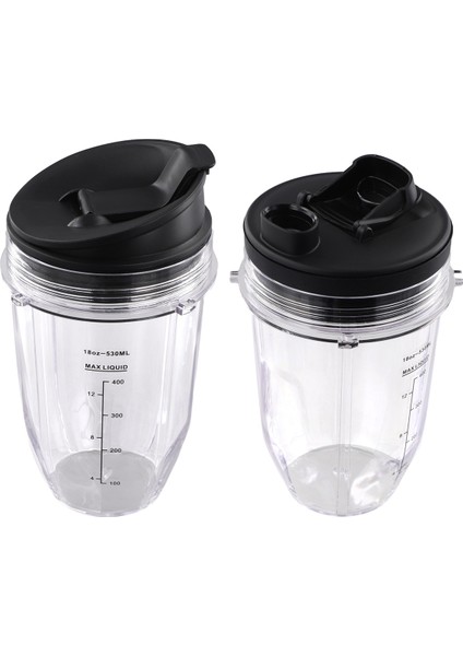 Nutri Ninja 18 Oz Bardak 2 Sızdırmazlık Kapağı ile 900W/1000W Nınja Sıkacağı Serisi Blender'a Uygun (2 Paket) (Yurt Dışından)