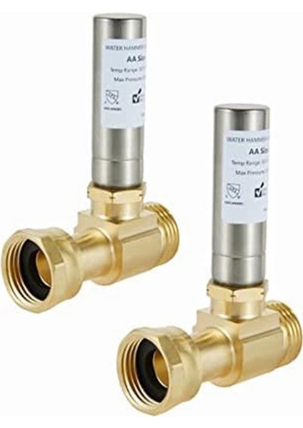 Çamaşır Makineleri Için S-241 Paslanmaz Çelik Su Darbesi Giderici, 3/4 Inç Döner Bağlantı Parçası, 2 Adet (Yurt Dışından)