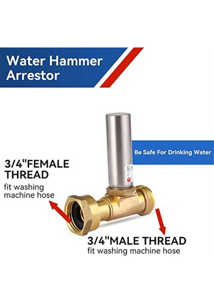 Çamaşır Makineleri Için S-241 Paslanmaz Çelik Su Darbesi Giderici, 3/4 Inç Döner Bağlantı Parçası, 2 Adet (Yurt Dışından) modelleri