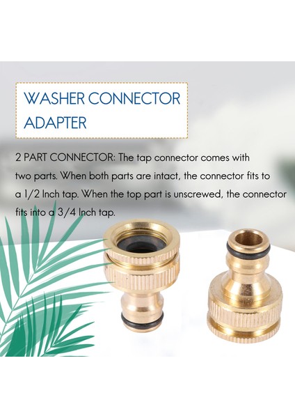 2'li Paket Pirinç Bahçe Hortumu/hortum Musluk Bağlantısı 1/2 Inç ve 3/4 Inç 2'si 1 Arada Dişi Dişli Musluk Adaptörü (Yurt Dışından) fırsatları