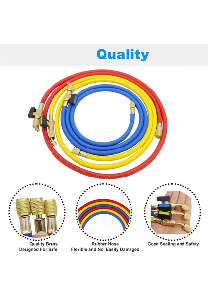 Küresel Vanalı 1,6 M Soğutucu A/c Şarj Hortumları Hvac 1/4 Inç Sae R134A R12 Soğutucu Ekleme ve Klima Için Uygundur (Yurt Dışından) modelleri
