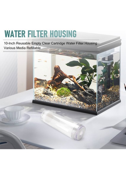 10 Inç Yeniden Kullanılabilir Boş Şeffaf Kartuş Su Filtresi Muhafazası Çeşitli Ortamlar Için Yeniden Doldurulabilir (Yurt Dışından) fırsatları