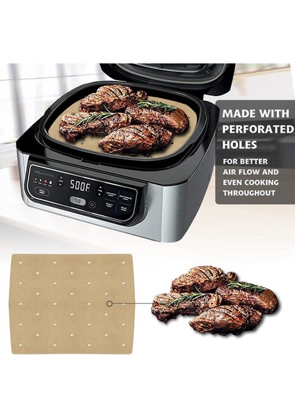 Ninja Foodi Grill 5'i 1 Arada AG301 4qt Hava Fritözü Için 200 Adet Hava Fritözü Kağıdı Hava Deliği Hava Fritözü Parşömen Kağıdı Kaplamaları (Yurt Dışından) indirimleri