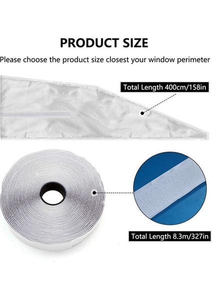 Taşınabilir Klima Için Pencere Contası, 400 cm Esnek Kumaş Sızdırmazlık Paneli Fermuarlı ve Hızlı Yapışkanlı Pencere Contası (Yurt Dışından) indirimleri