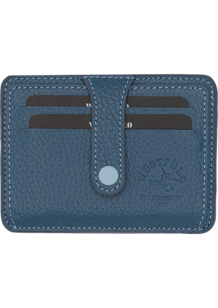 Carpi Çok Bölmeli Unisex Hakiki Flötr Deri Kartlık - Kot Mavi fiyatları