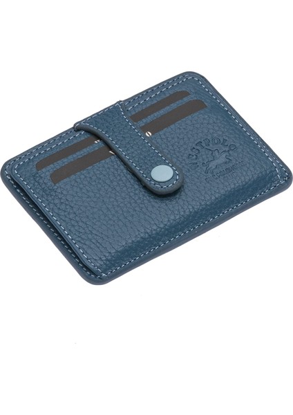 Carpi Çok Bölmeli Unisex Hakiki Flötr Deri Kartlık - Kot Mavi modelleri