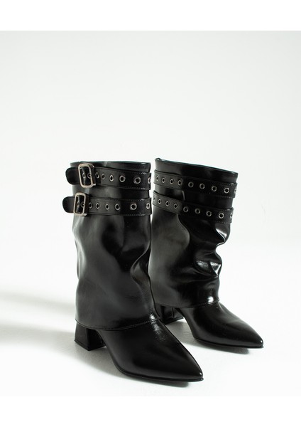 Jadira Kadın Toka Detaylı Sivri Burun Topuklu Çizme Bot modelleri