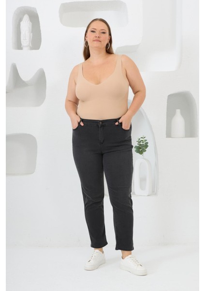 Büyük Beden Kot Pantolon Füme fırsatları