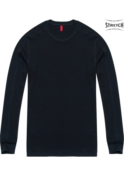 Erkek Drex Sıfır Yaka 1x1 Esnek Ribana Uzun Kollu Fit Kesim Pamuk Penye T-Shirt fiyatları
