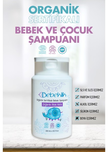 Organik Sertifikalı Aloe Vera Bebek ve Çocuk Şampuanı 300 ml modelleri