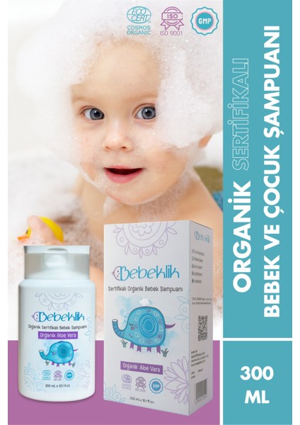 Organik Sertifikalı Aloe Vera Bebek ve Çocuk Şampuanı 300 ml fırsatları