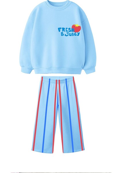 Kız Çocuk Baskılı 3 Iplik Pamuklu Kumaş Alt Üst Takım fiyatları