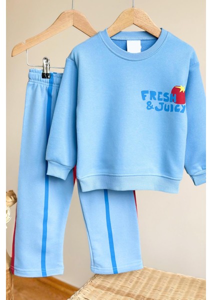 Kız Çocuk Baskılı 3 Iplik Pamuklu Kumaş Alt Üst Takım modelleri