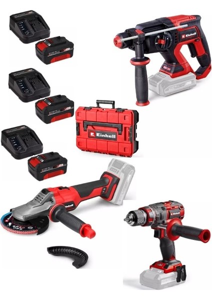 Tp-Hd 18/22 D Bl Tp-Cd 18/80 Li-I Bl Matkap Tp-Ag 18/125 F Li Bl Taşlama 3X4.0AH Akülü Kömürsüz Set