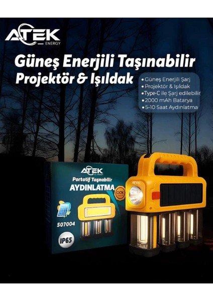 Mdb Güneş Enerjili Taşınabilir Projektör Işıldak