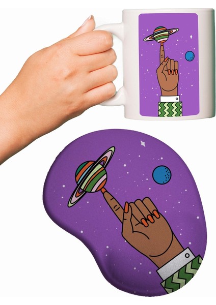 Astronoloji Temalı Mouse Pad + Kupa Bardak Mug