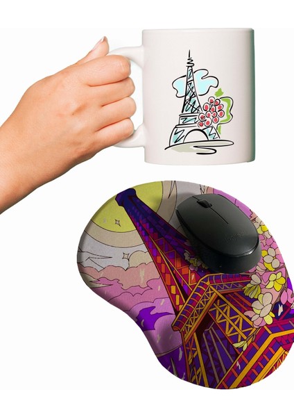 Eifel Kulesi Baskılı Mouse Pad + Kupa Bardak Mug fiyatları